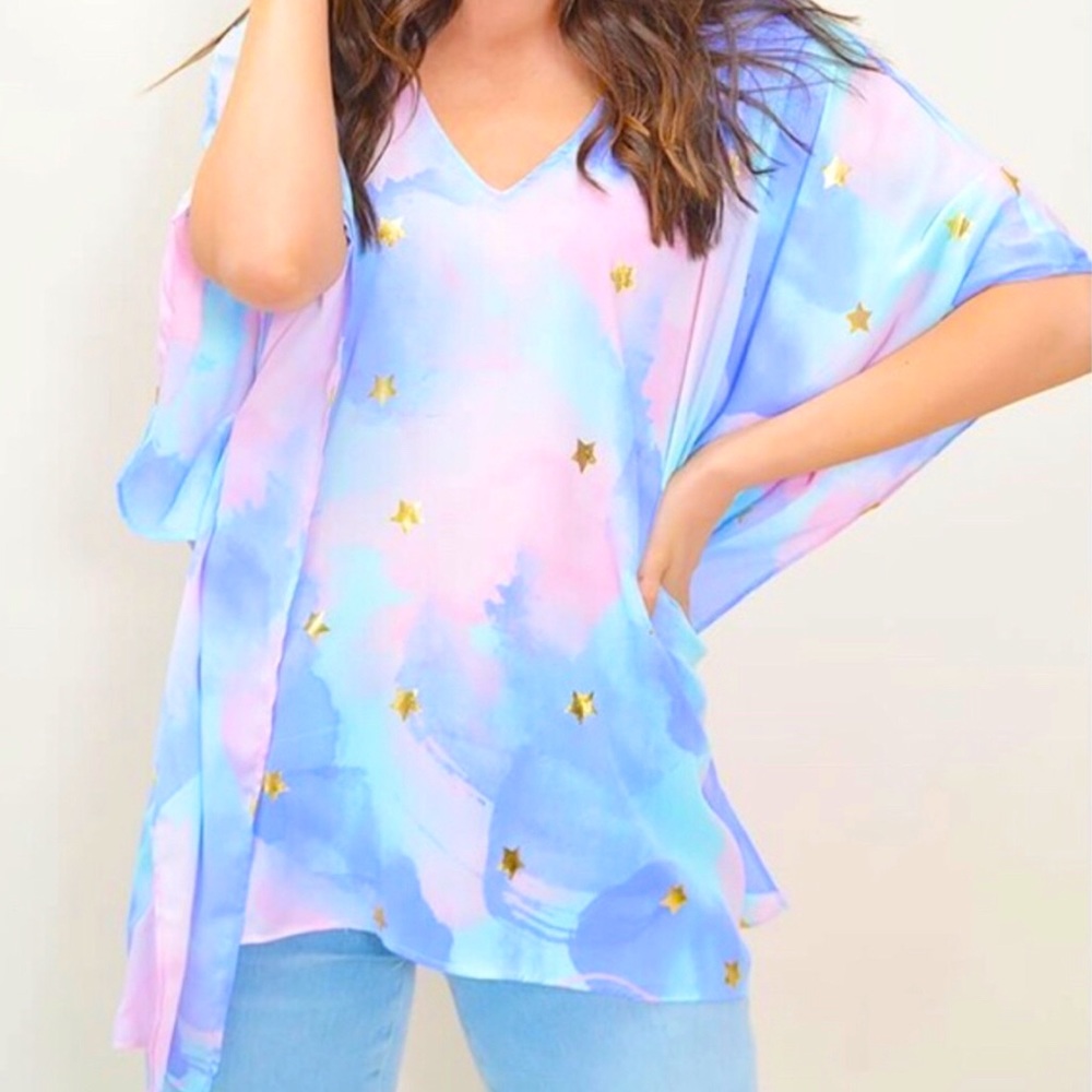 Buddy love Unicorn Dreams pastel stars oversized top medium large